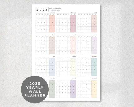 2026 Portrait Year-At-A-Glance Planner